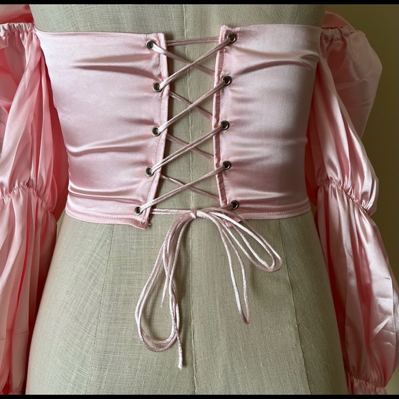 New satin Barbie style blouse. Top. Corset. - Picture 3 of 4